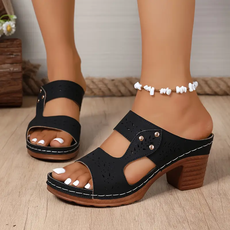 womens summer adjustable ankle strap wedge sandals comfortable non slip thick sole casual shoes with breathable details open toe design vacation slides strappy sandals with metal embellishments hand stitched fashionably minimalist elegant lightweight slip ons high quality platform wedges Product details 2