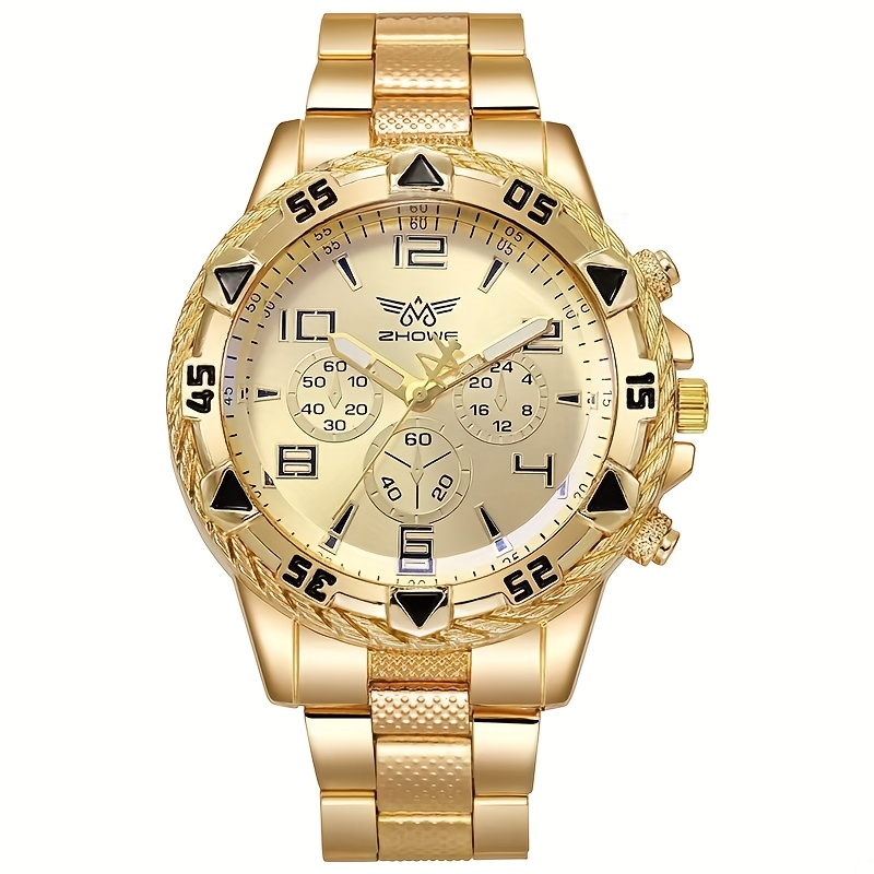 TEMU 1pc Luxury Men's Watch, Large Dial Fashion Quartz Business Wristwatch, For Gifts