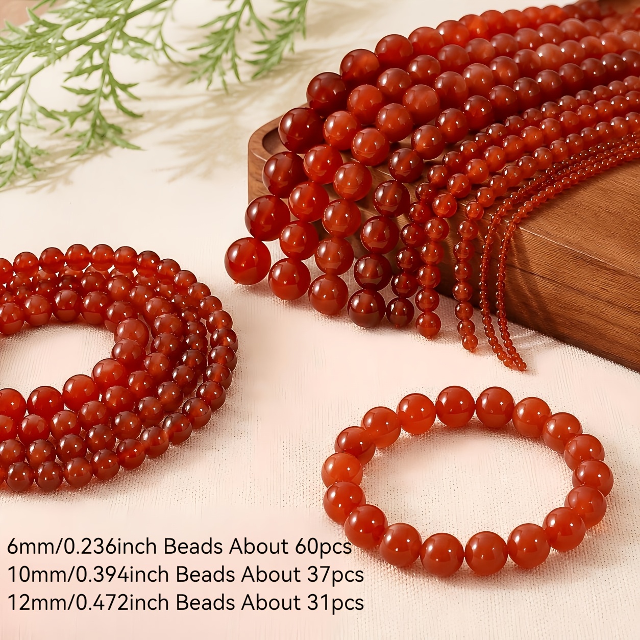 Red Agate Round Beads Loose Polished Smooth Beads