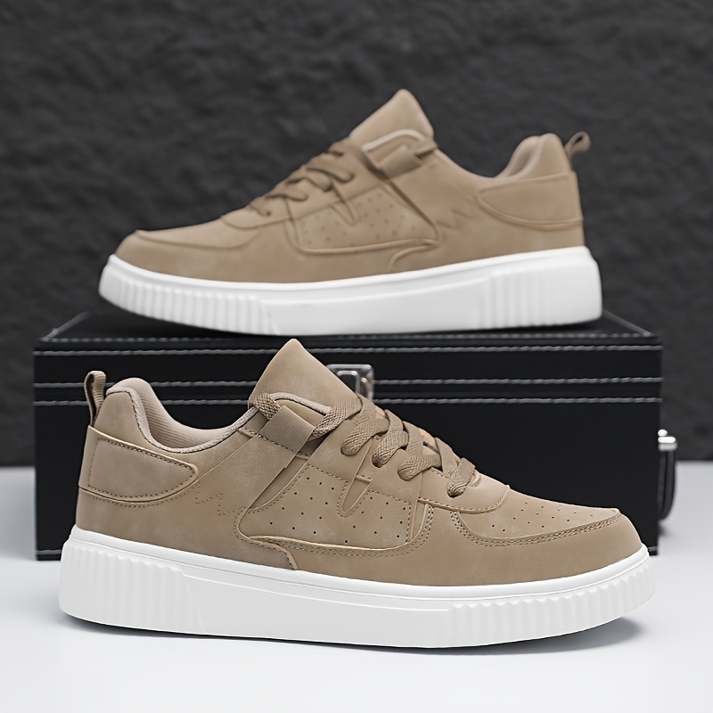 Zapatillas Ligeras y Transpirables para Hombre con Suela Acolchada de EVA y Parte Superior Sintética - Calzado Casual de Calle con Cordones, Ideal para Correr, Caminar, Tenis - Calzado Deportivo Minimalista de Punta Redonda para Atuendos Informales (Todo el Año)