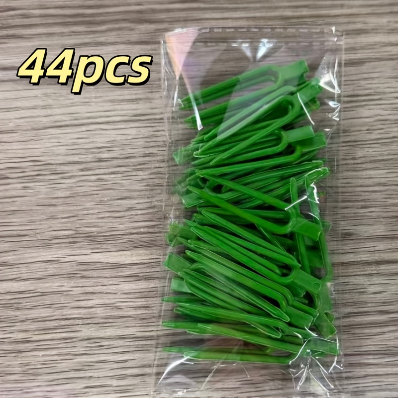TEMU 44pcs Agrafes de fixation pour plantes en plastique, chevilles de jardin de U et supports de , clips de support pour plantes réutilisables pour