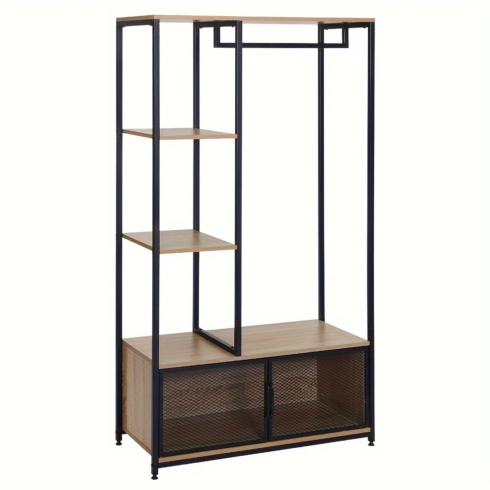 1pc Clothes Hangers With Lockers, Open Hangers Of Wood And Metal, Bedroom Hangers