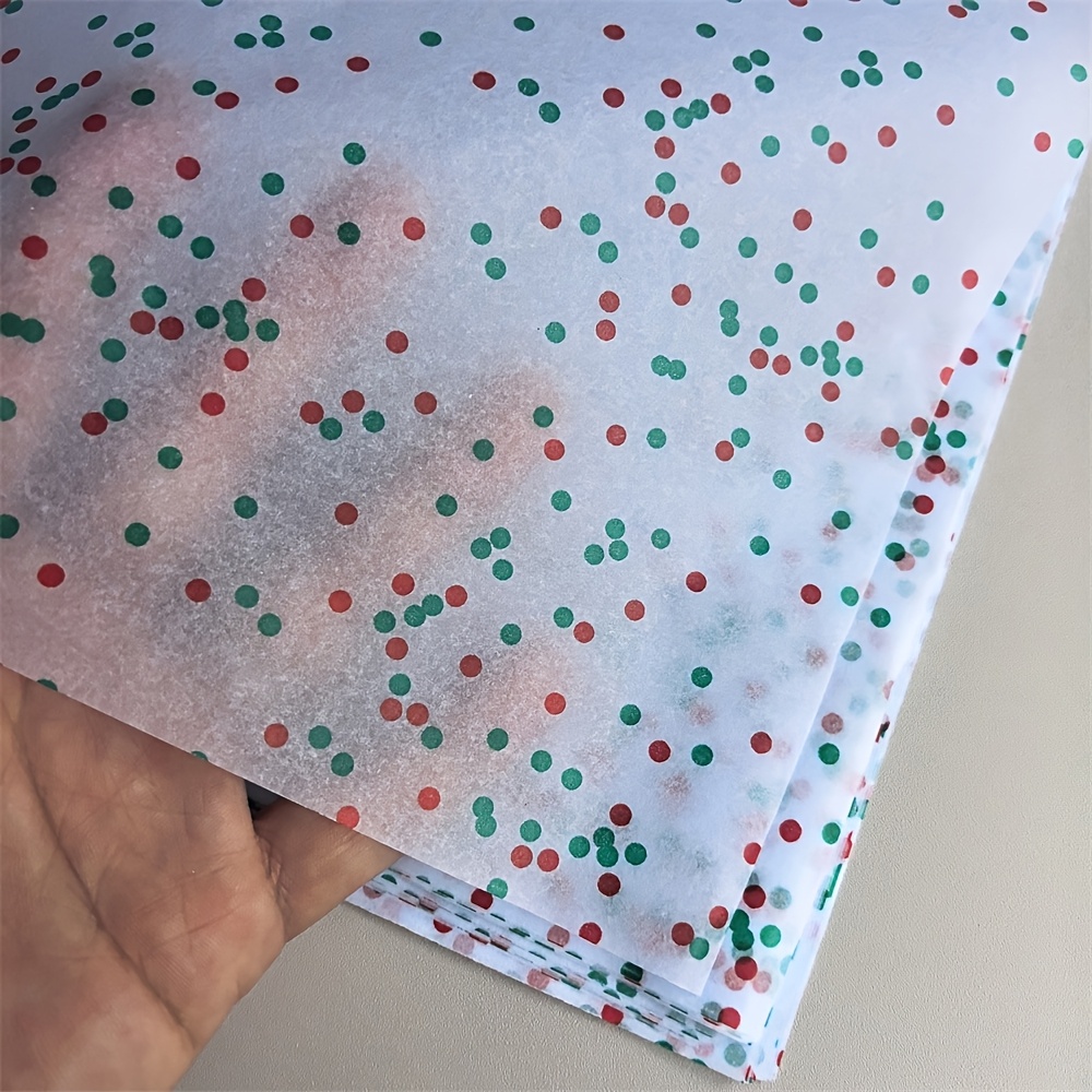 TEMU 20 feuilles de papier de soie de Noël, 20X14 pouces Points Emballage cadeau Papier de soie pour hiver Noël Baby shower de fête Sacs cadeaux