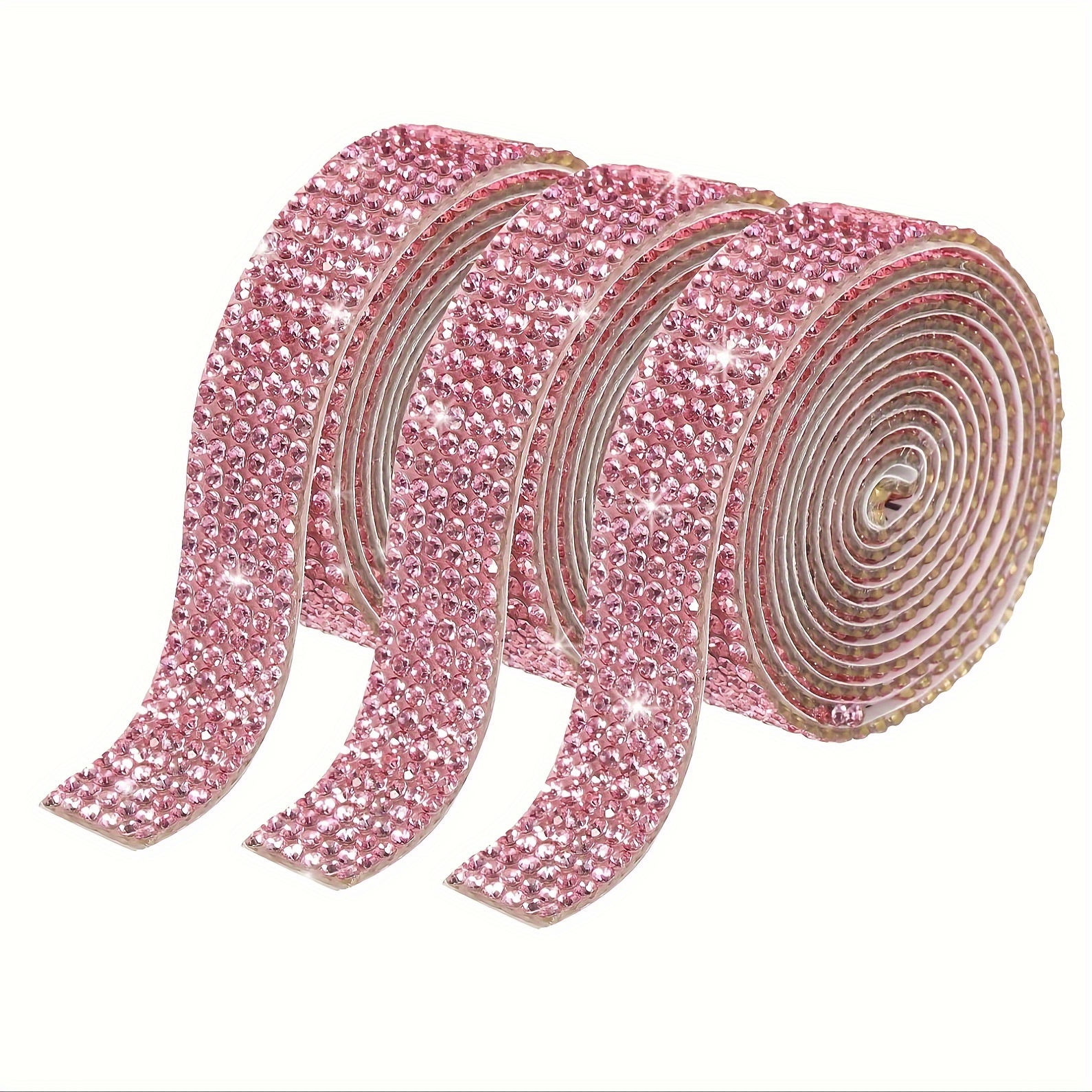 E-shop 3 Rollen mit 6 Reihen Selbstklebende Kristall-Strassbandstreifen, DIY Ice Out Bling Aufkleberrolle für Bastelarbeiten, Handy- und