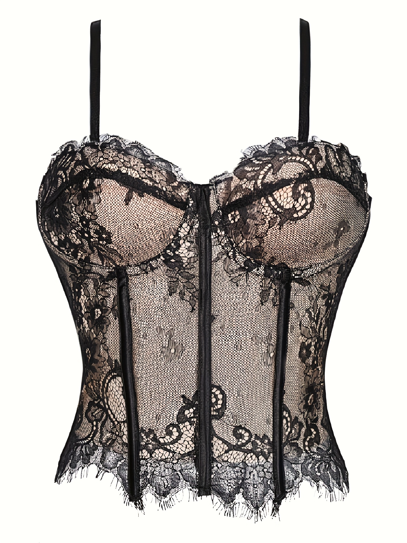 black corset top with straps sold on Temu United States