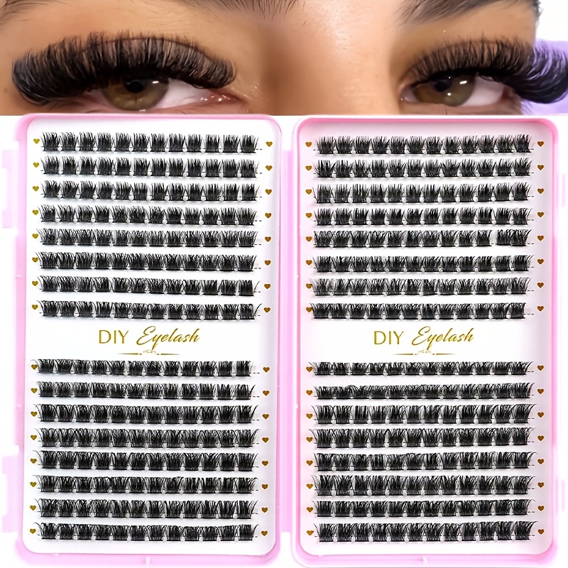 Image of Eyelash Extension Kit Eyelash Book, 384 Clusters Of D- Personal Eyelash Clusters - Suitable For Eyelash, Cat-eye Fox-eye Eyelash Book, High-capacity Eyelash Book