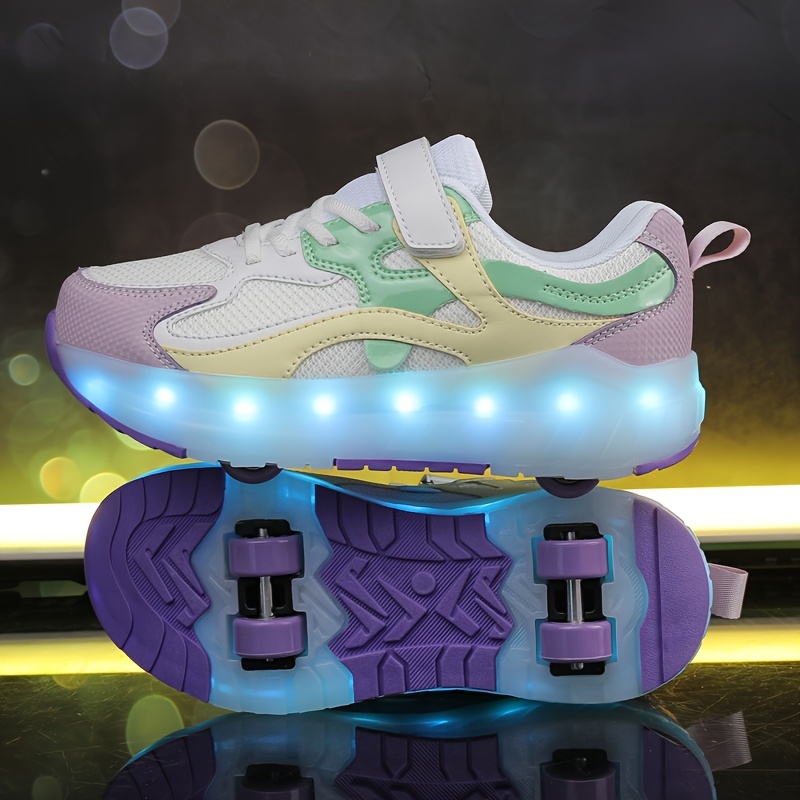 Chaussures lumineuses enfants roulettes rechargeables