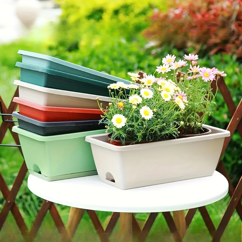 5 pack window planter boxes 17 rectangular plastic flower - Temu Oman