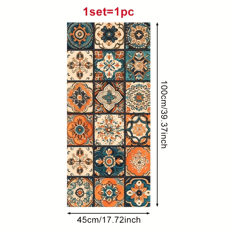 TEMU 1pc motif floral européen autocollant de fenêtre en PVC - épaisseur de 9 mil, adhésion , idéal pour salon, chambre à coucher, salle de bain,