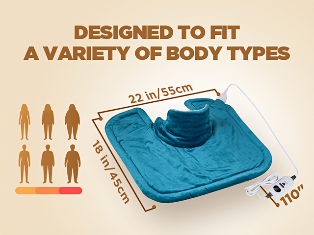   pad for neck shoulders back   fast   to 150 f 2 0lb weighted electric pad 6 heat levels auto off soft plush fabric   22 x18 gifts for women men mom dad birthday and mothers day Product details 2