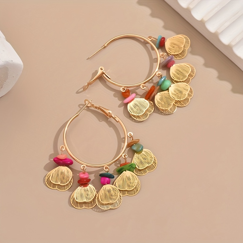 Gorgeous Geometric Hollow Natural Earrings For Women ( Random)