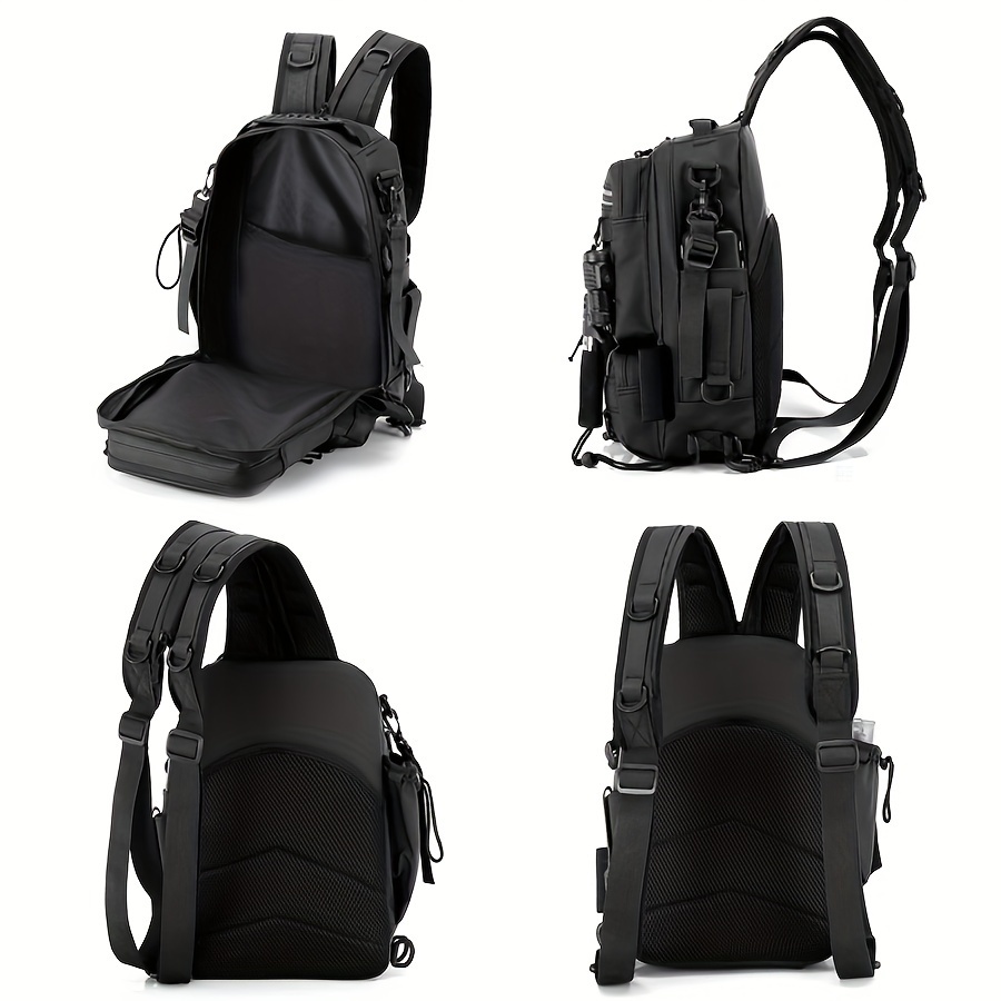 [Premium Fishing Backpack] Lightweight, Premium Moire 1pc Fishing Backpack with Rod Holder | Spacious Storage for Fishing Gear - Ideal for Camping and Hiking Enthusiasts