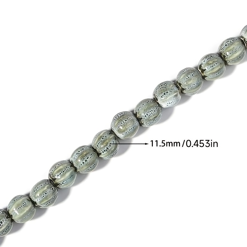 28pcs Glass Striped Colored Pumpkin Beads for DIY Jewellery