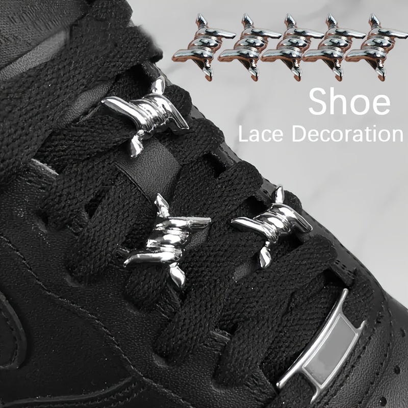 

10pcs Diy Decorative Accessories For Sneakers, Wire Knot Shoelace Pendant Charms