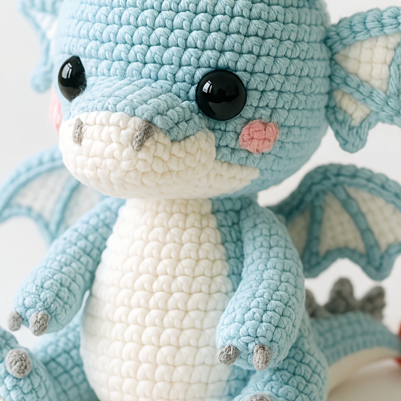 DIY Crochet Kit for Cute Blue Dragon Amigurumi