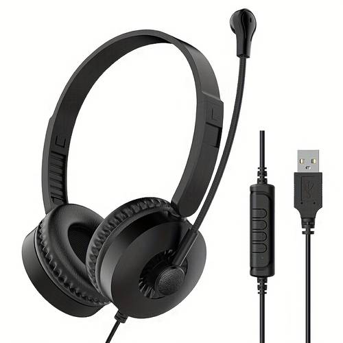 over ear wired headphones headset headset for business online classes learning live streaming headphones high definition call headset type c interface headphones usb interface headphones lightweight design music headphones gaming headphones