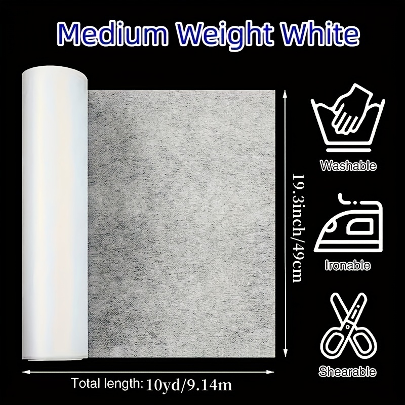 Roll Compatible For Diy Crafting Melting Iron-on Fusing - Single-sided Polyester Film Suitable For Sewing, Quilting, Fabric Bonding - Sheet Size 19.3” X 10 Iron-on Backing