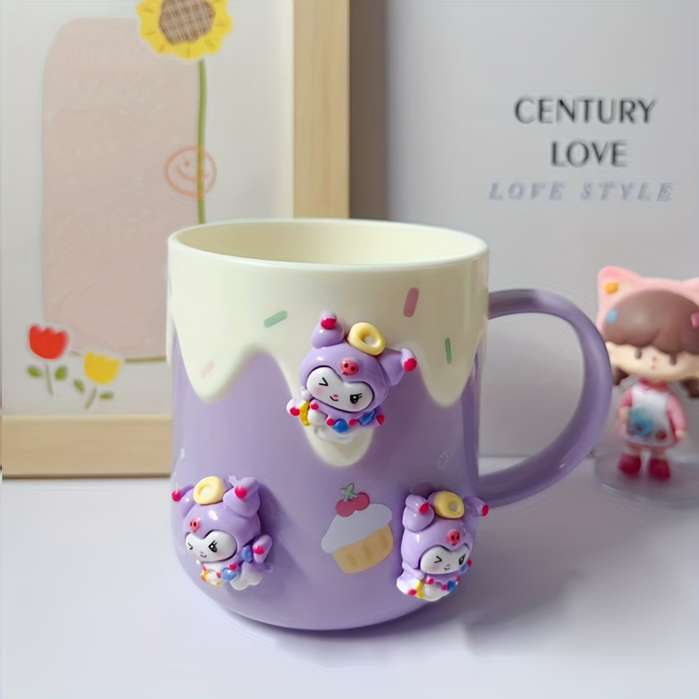Image of 1pc Hello Kitty Mouthwash Cup, Plastic Material, Cute Cartoon Kuromi Melody Bathroom Toothbrush Cup, Thickened Design For A Comfortable Touch, Household Wash Cup, Bathroom, Cinnamoroll