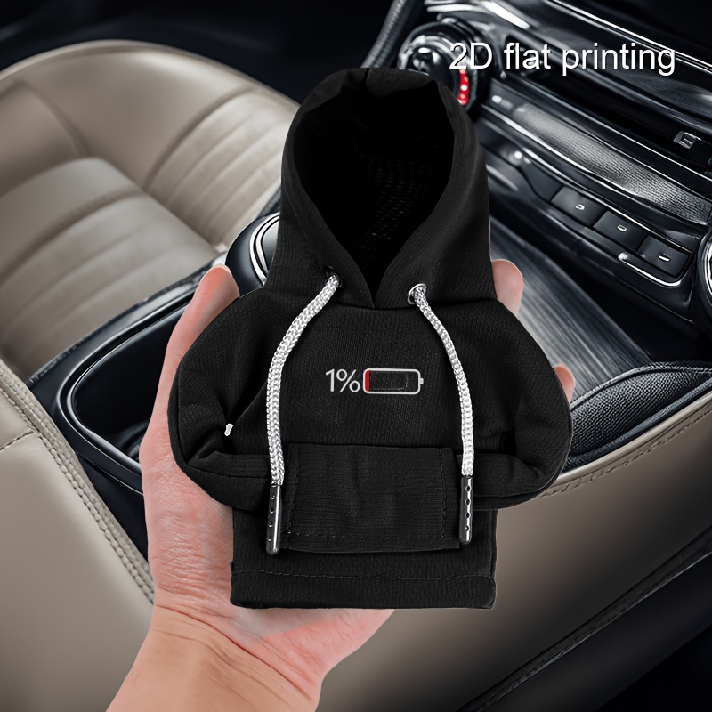 E-shop Mini-Auto-Schalthebel-Abdeckung-Sweatshirt mit aufgedrucktem Ladeerinnerungs-Muster, stilvolles Mini-Kapuzen-Sweatshirt, dekoratives Accessoire,