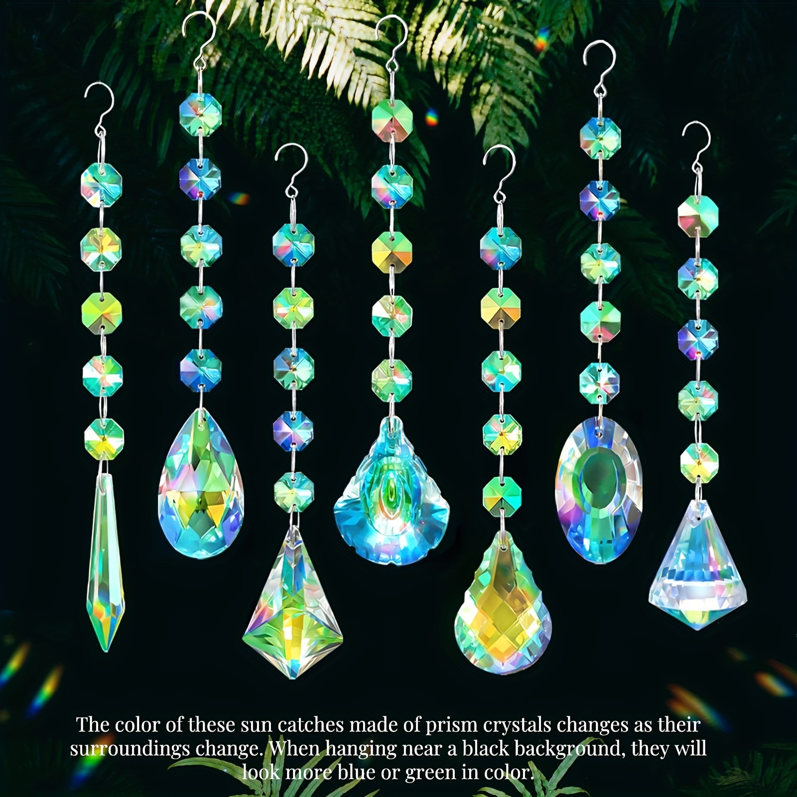 

Suncatcher En Cristal Avec 7 Pièces, Cristaux Colorés Suspendus Avec Chaîne, Ornements De Pendentif Pour La Décoration De La Maison, Du Jardin, Des Fenêtres, Des Fêtes Et Des Mariages.