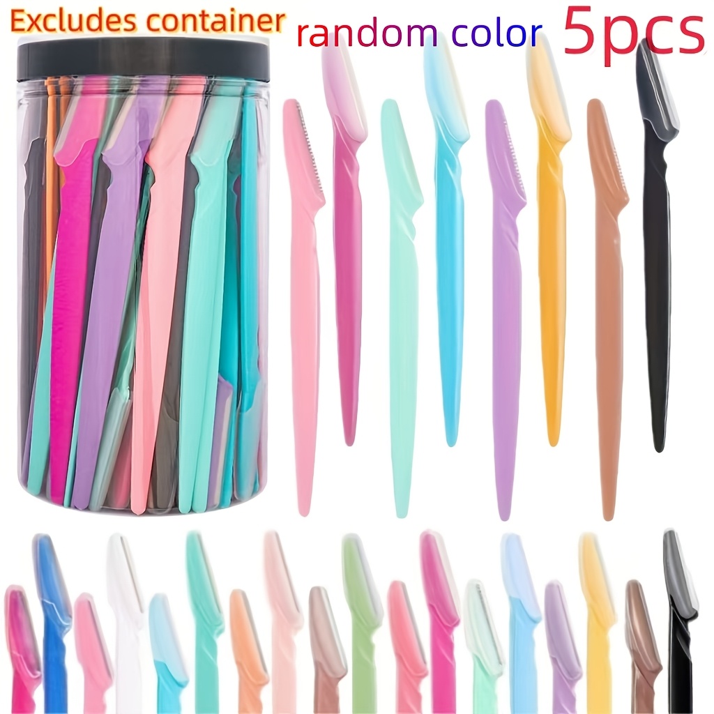 18 color high quality luxury facial hair removal knife ship 5pcs in random colors made of   stainless steel   with a safety cover ergonomically designed can   trim eyebrows  