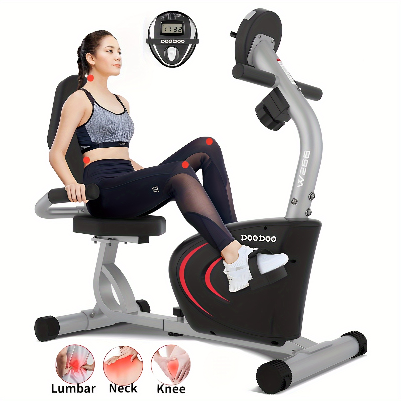 

Pooboo Exercise Bike For home Adult Sit Down 8 Level Magnetic Resistance Workout Cycles Senior Exercise Indoor Riding Adjustable