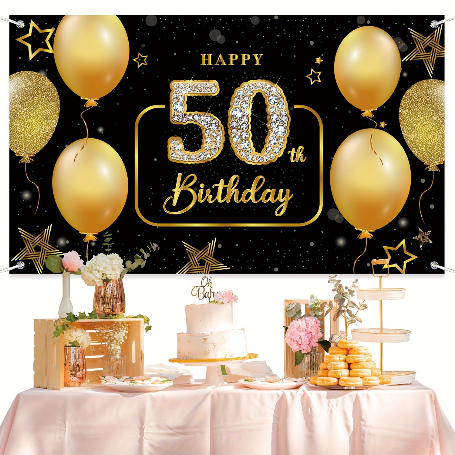 Décorations de fête d'anniversaire 40 ans pour homme et femme, avec ballons  vert avocat, bannière « Happy Birthday », décoration de gâteau, nappe,  pompons pour homme et femme, décoration de 40e anniversaire 