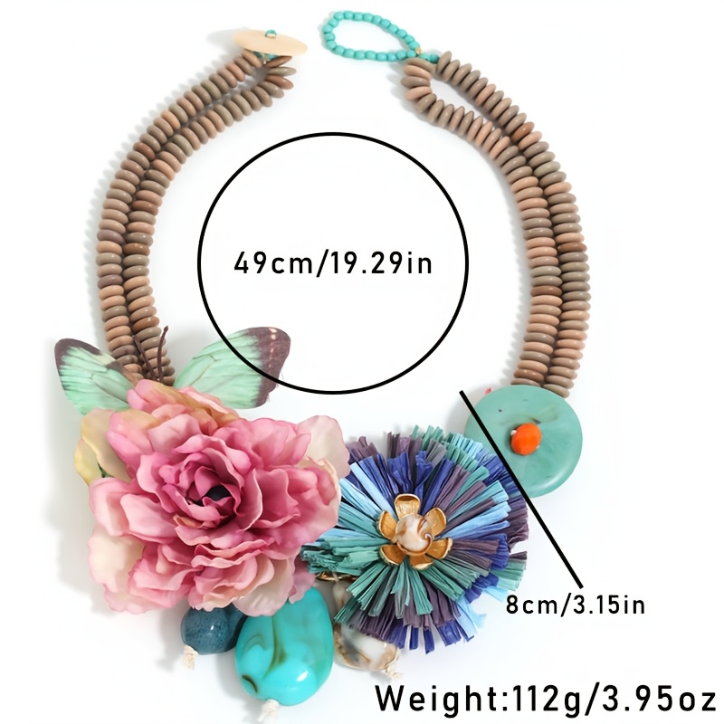 Bohemian Floral Butterfly Heavy Chain Necklace