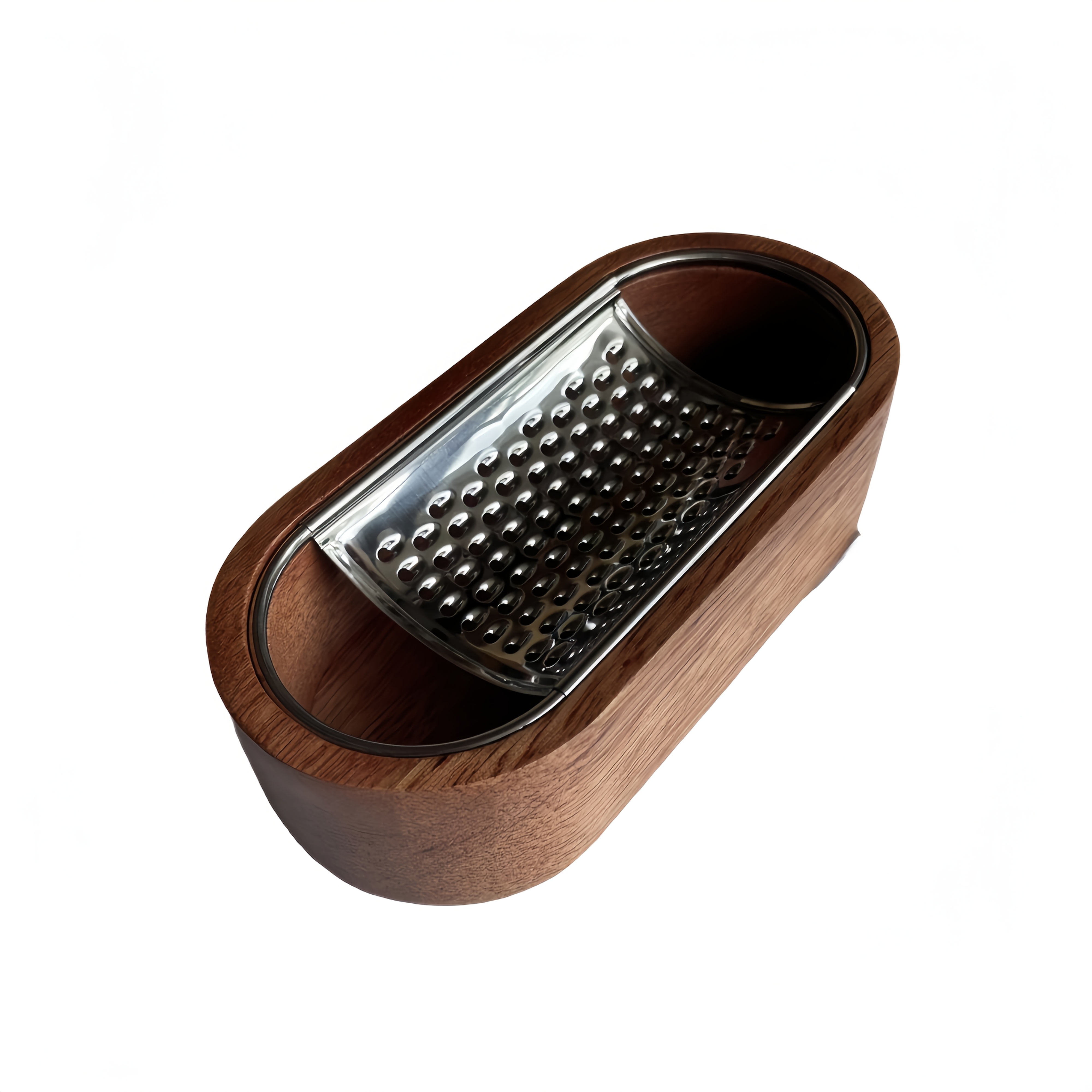 TEMU 1pc Stainless Steel Cheese Grater With Storage Box, Wood Cheese Grater Tool For Shredding And Slicing Cheese