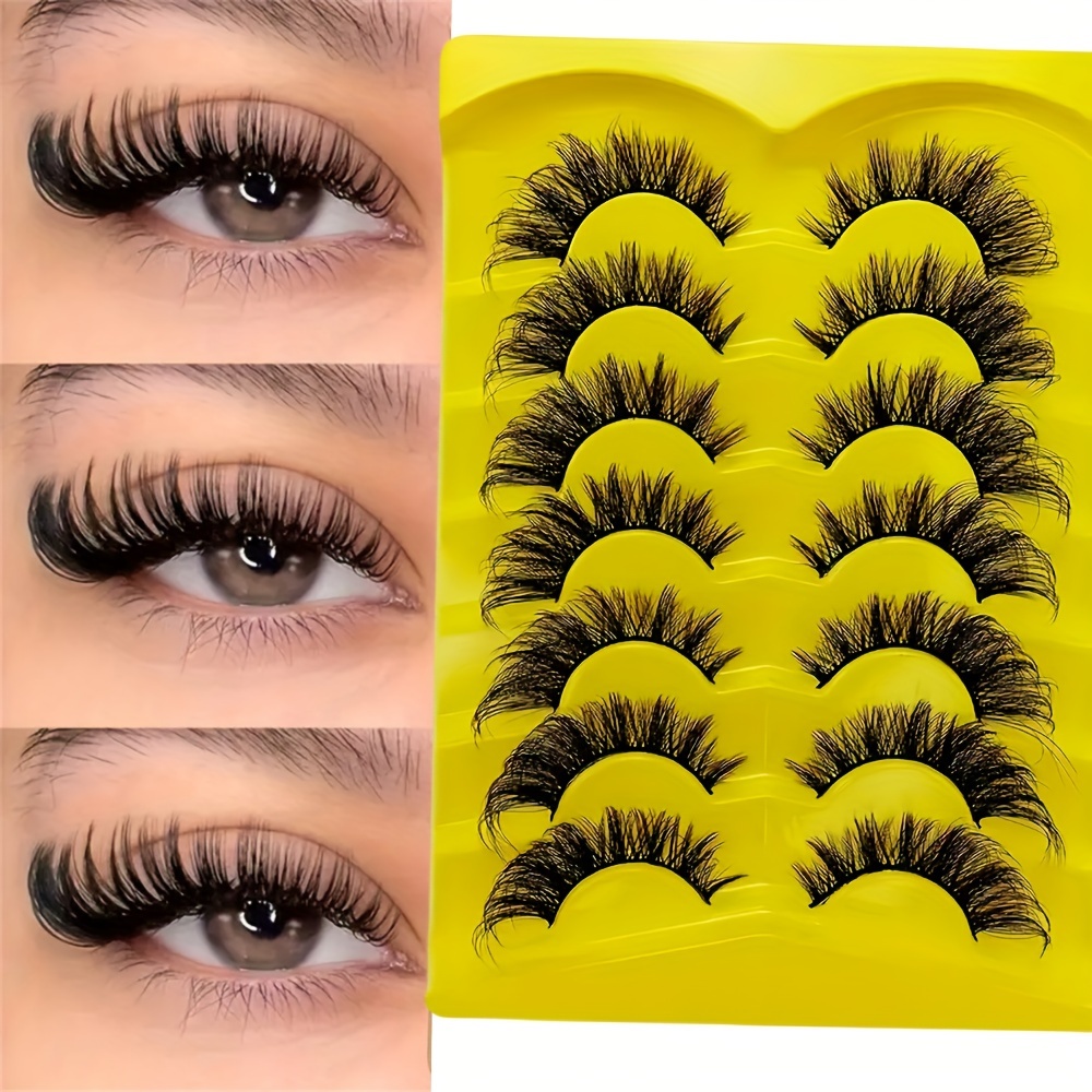 

Cils Postiches Hypoallergéniques DD Curl - Pack de 7 Paires, Cils Épais 3D à Courbe Dramatique