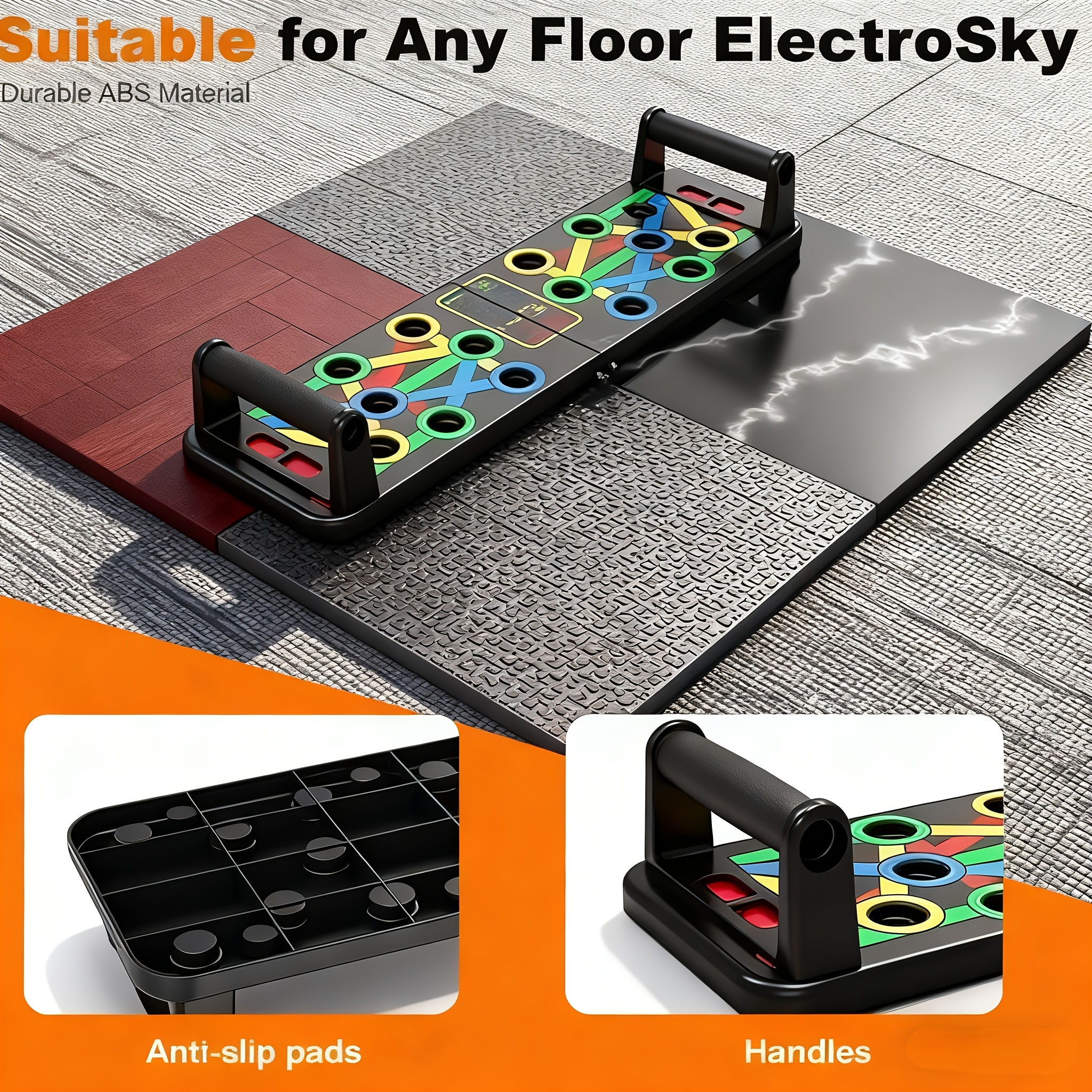 1 Foldable PushUp Stands Board | Fitness Equipment for Home Gym, Adjustable for Men & Women, Ideal for Chest, Abs, Arms & Core Training, Portable Full Body Exercise Board, PC Material.