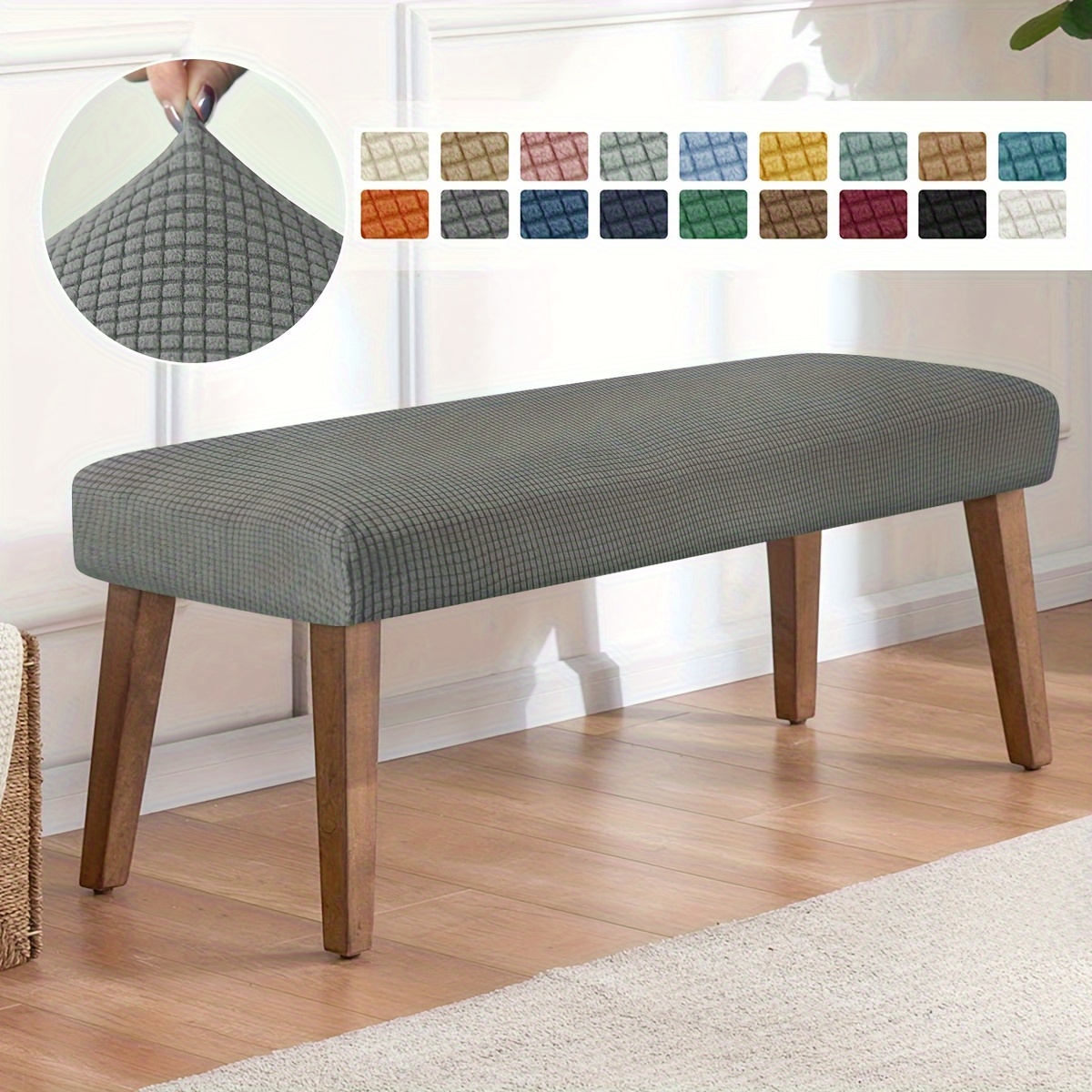 

1pc Long Bench Cover, Stretch Bench Slipcover, Stool Cover Bench Protector, For Home, Hotel, Living Room, Bedroom, Home Decor