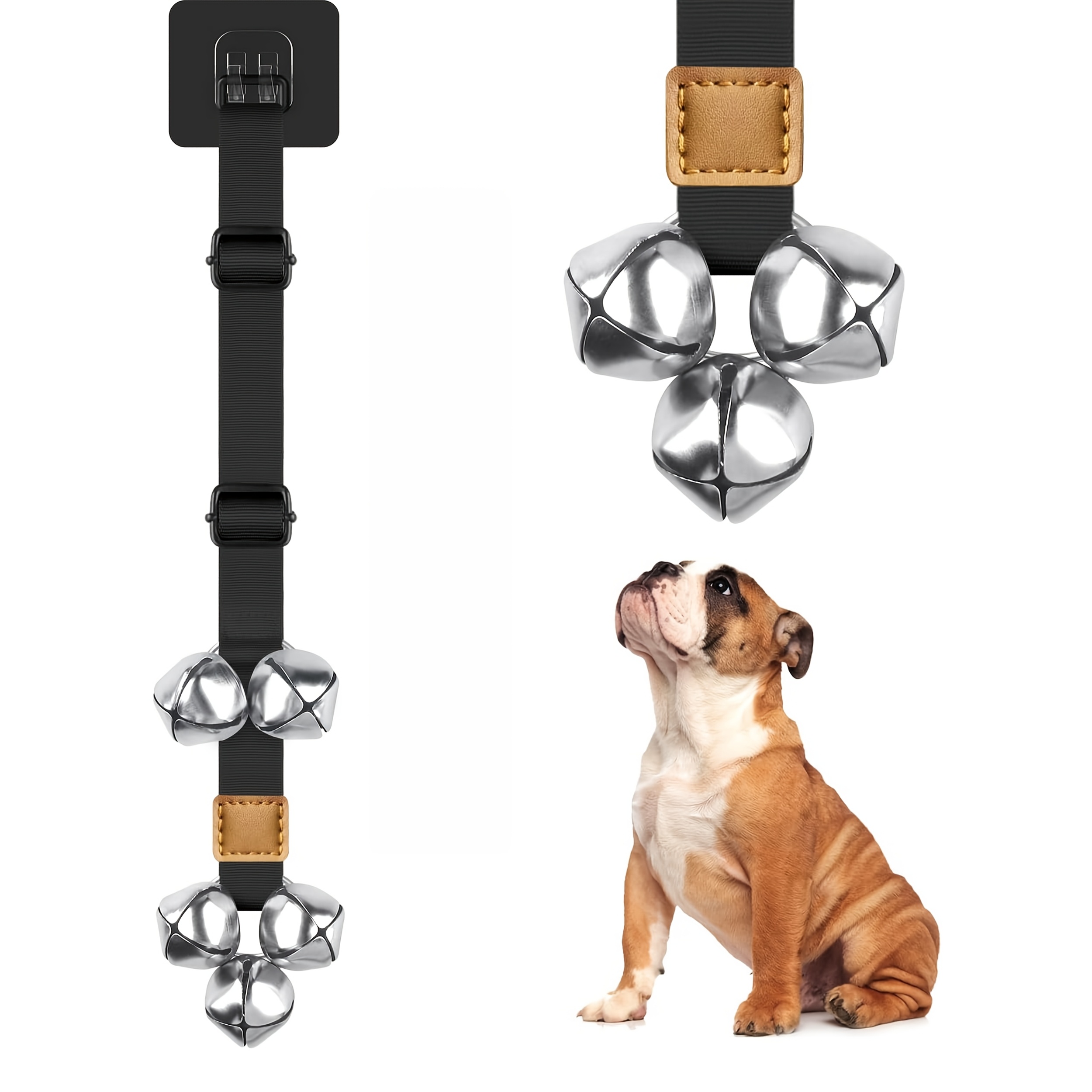 TEMU Single Or Dog Bells, Suitable For Outdoor Use, High-quality Adjustable Dog Bells That Attached To A Door Handle Or Anywhere Near The Door, With