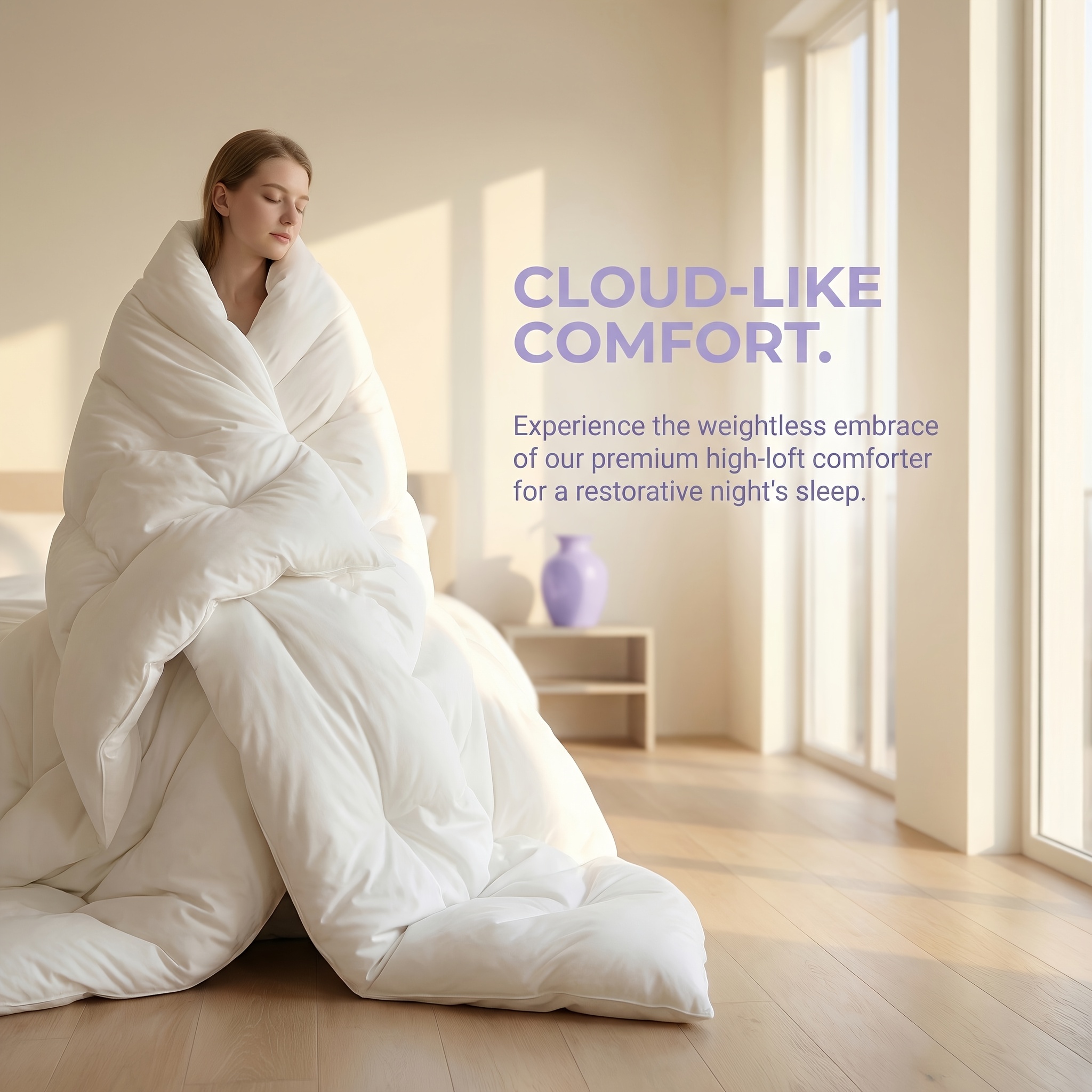TEMU 1pc Super Soft Comfortable Marshmallow Quilt , Fluffy Without Weighing You Down Provides Comfortable Sleep Made Of Polyester Fabric Long Use