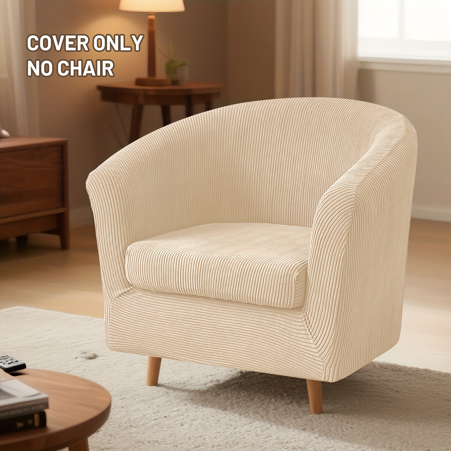 TEMU 2pcs/set Stretch Striped Floral Single Sofa Cover, Small Club Sofa Protector, All-inclusive Armrest Sofa Chair Cover, Fleece Fabric, Pet
