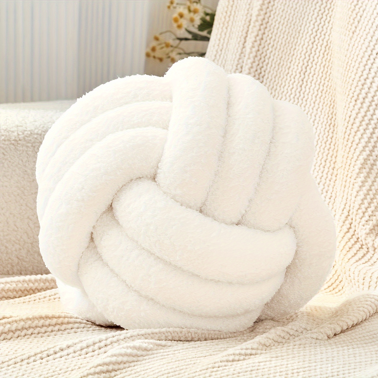1pc Ball Tying Pillow, Pillow, Bedroom, Car Interior Sofa Pillow, Living Room Cushion, Headboard Pillow