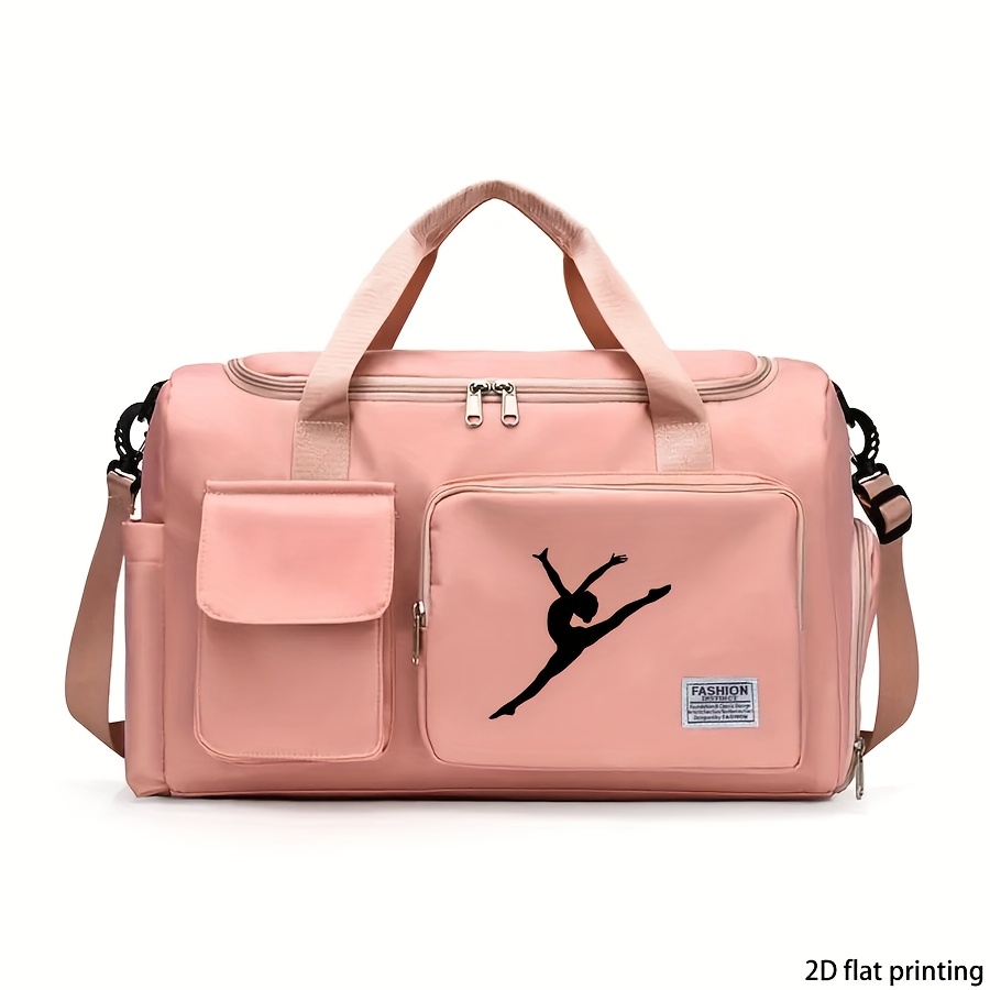 TEMU Handbag With Dance Pattern Printed Duffle Bag, Large Capacity Casual Single Shoulder Bag, Lightweight Adjustable Shoulder Strap - Suitable For
