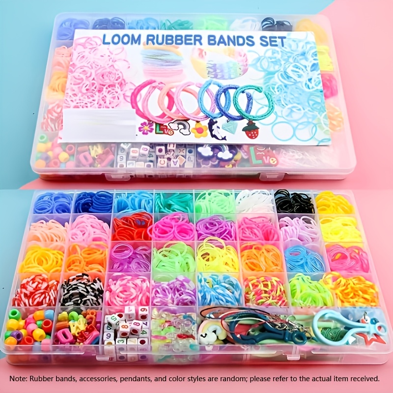 TEMU 2800pcs/box Set 32 Colour Deluxe Rubber Band Kit Loom Bands -diy Art Craft Jewelry Making For Bracelet- Halloween, Thanksgiving, Christmas Gifts