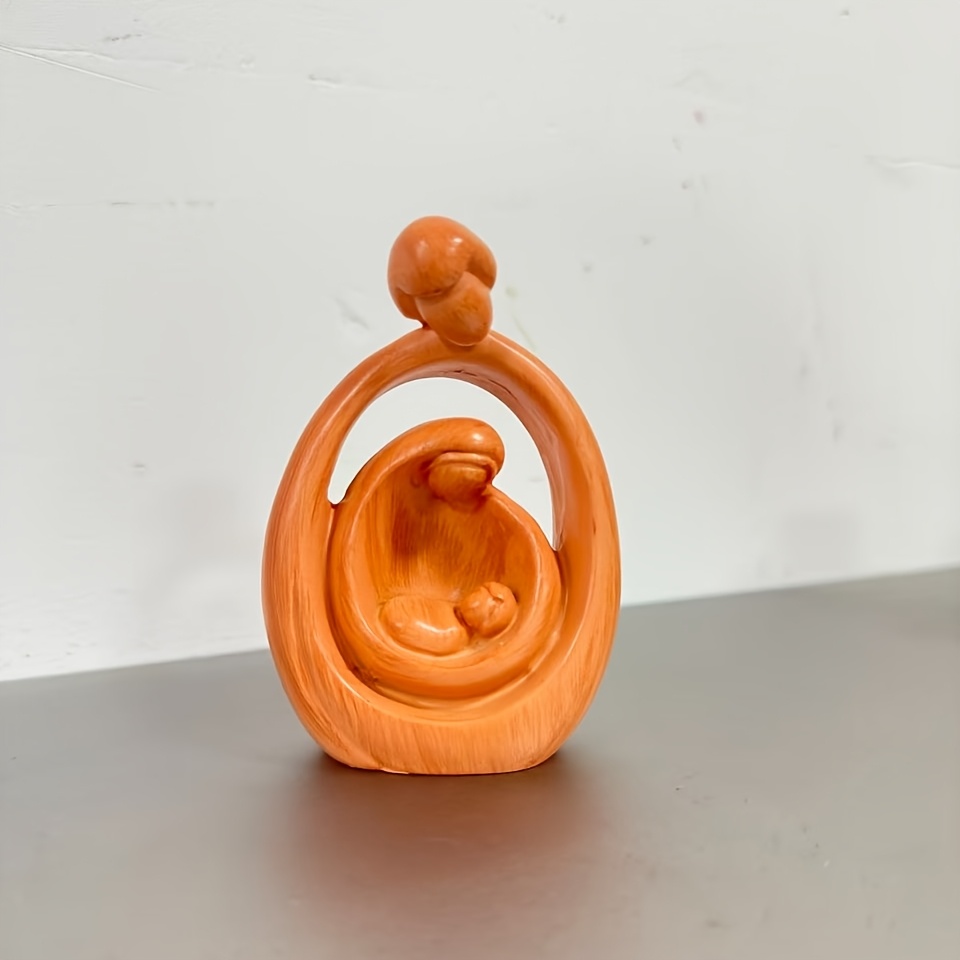 TEMU 1 statuetta da | Ornamento genitore legno, design minimalista cavo, decorazione per la casa, creativa per tavolo del soggiorno, prodotto in