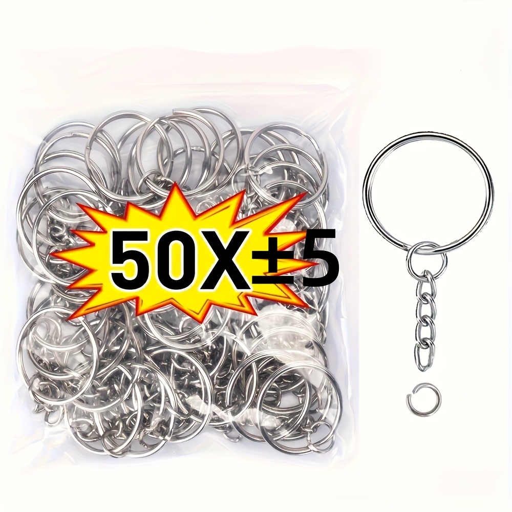 50/100 Durable Alloy Keychains With Secure Chain Detachable For Home, Office, Car, (edc) Keychains, Edc Keychains