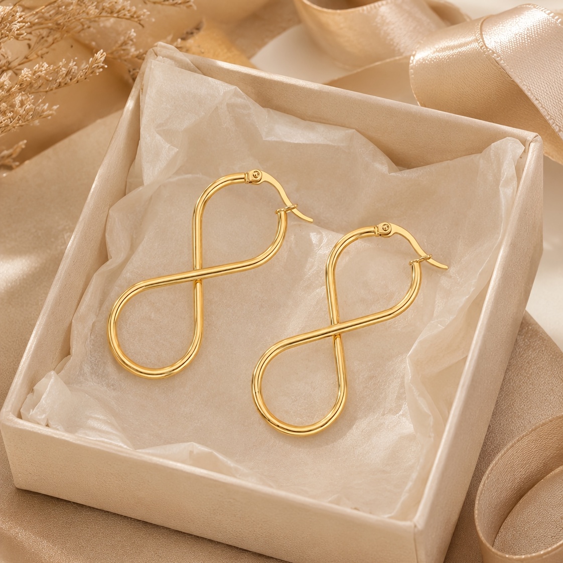 Minimalist Titanium Steel Infinity 8-Shaped Earrings
