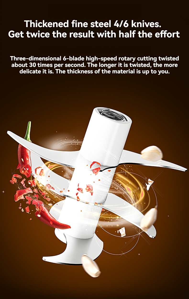   320ml six leaf electric garlic mincing device wireless mini garlic press automatic stirring garlic peeler kitchen garlic puller and supplementary food machine Product details 3