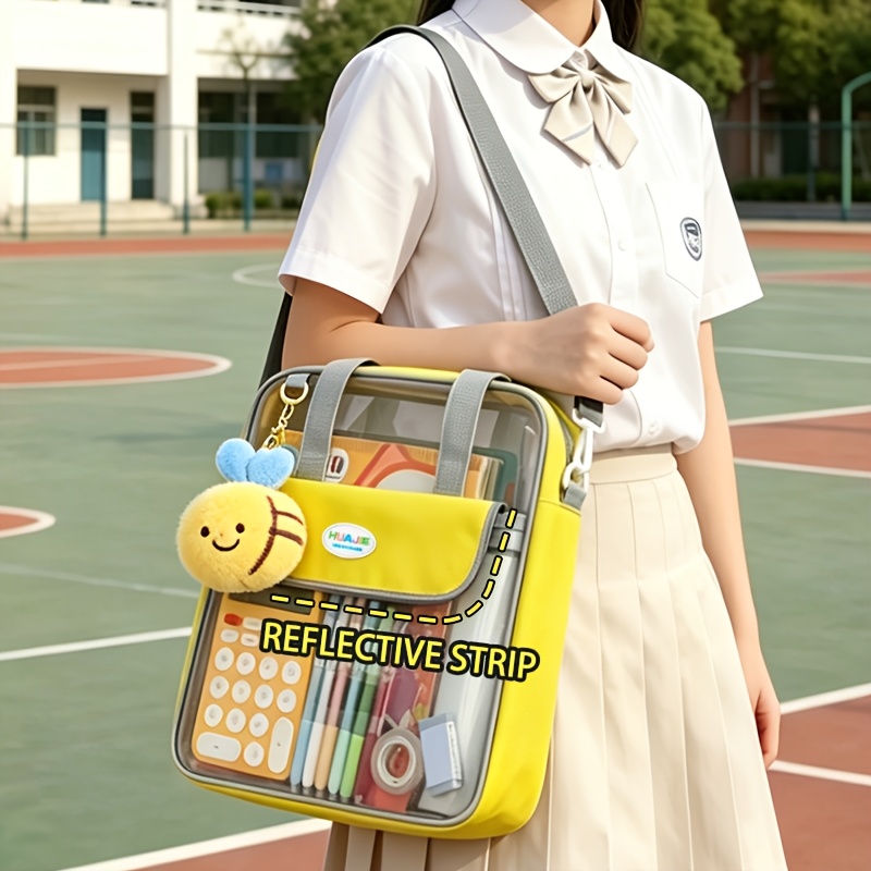 Large-Capacity Clear Mesh Tutoring Bag for Students, Multi-Purpose