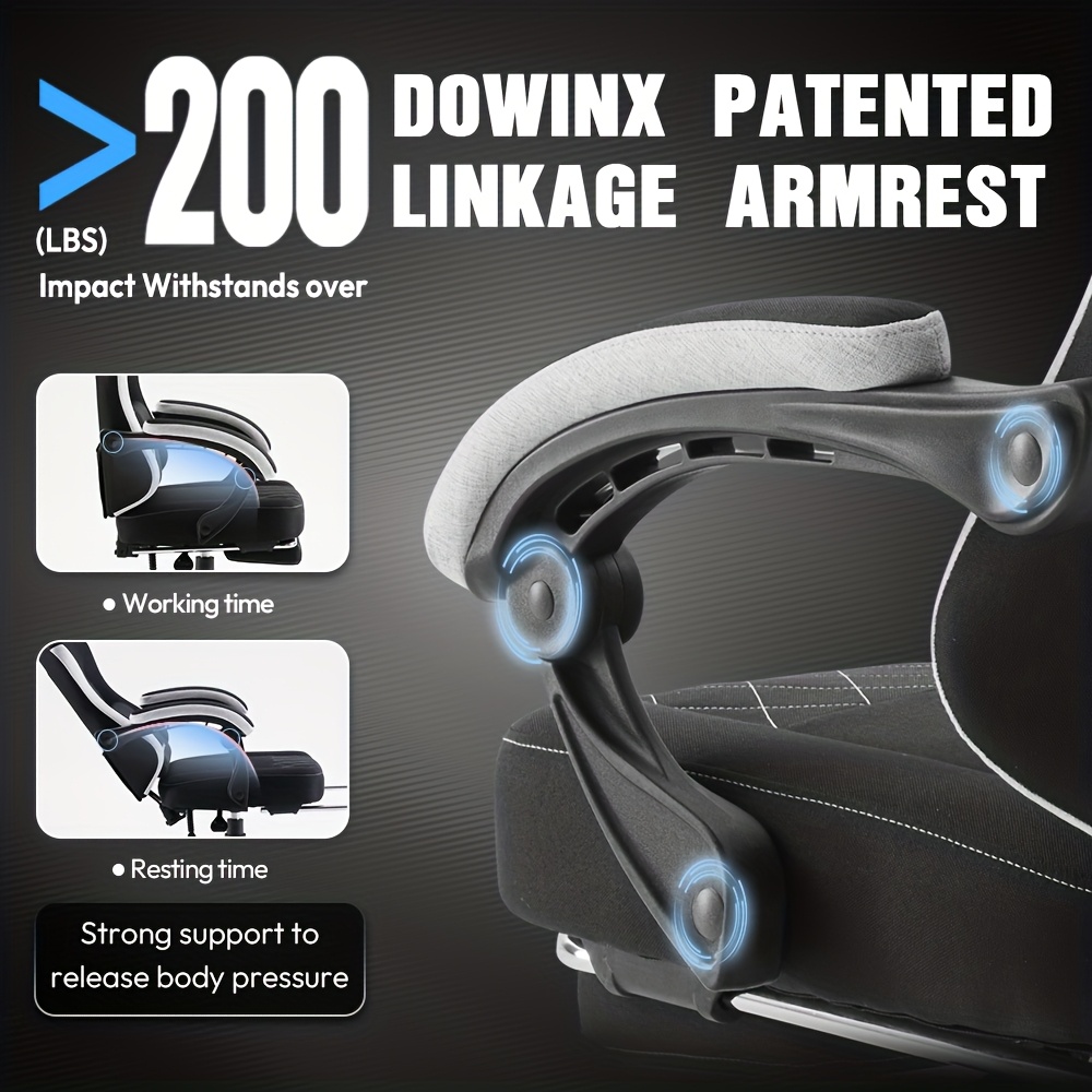 Ergonomische, robuuste gamingstoel met voetensteun