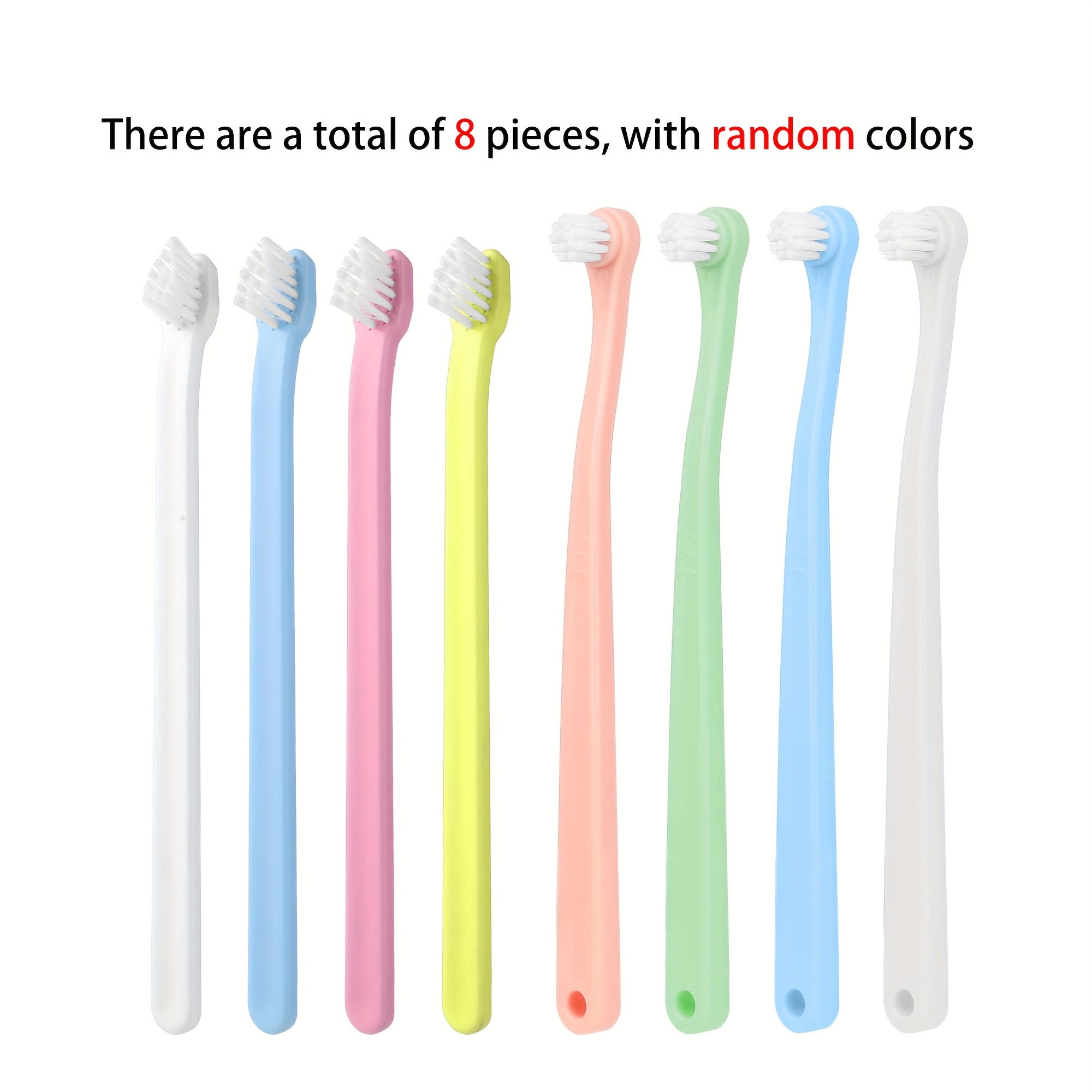 Image of 8pcs Dog Toothbrush, Cat Toothbrush, Pet Toothbrush, Mini Head Soft Dog Toothbrush, Deep Cleaning Kit For Puppies, Kittens, Small Dogs And Cats, Portable Travel-friendly And , Color Random