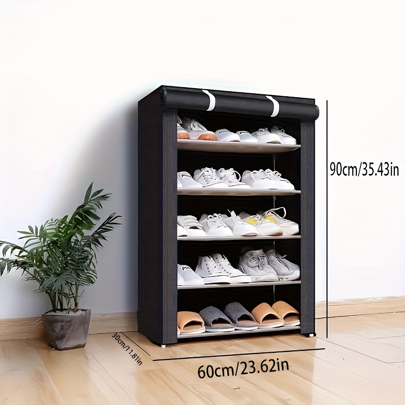 TEMU Étagère à Chaussures en Acier Multiniveaux Simple, à Chaussures -Poussière pour Dortoir Étudiant et Rangement Maison, Organisateur de Chaussures