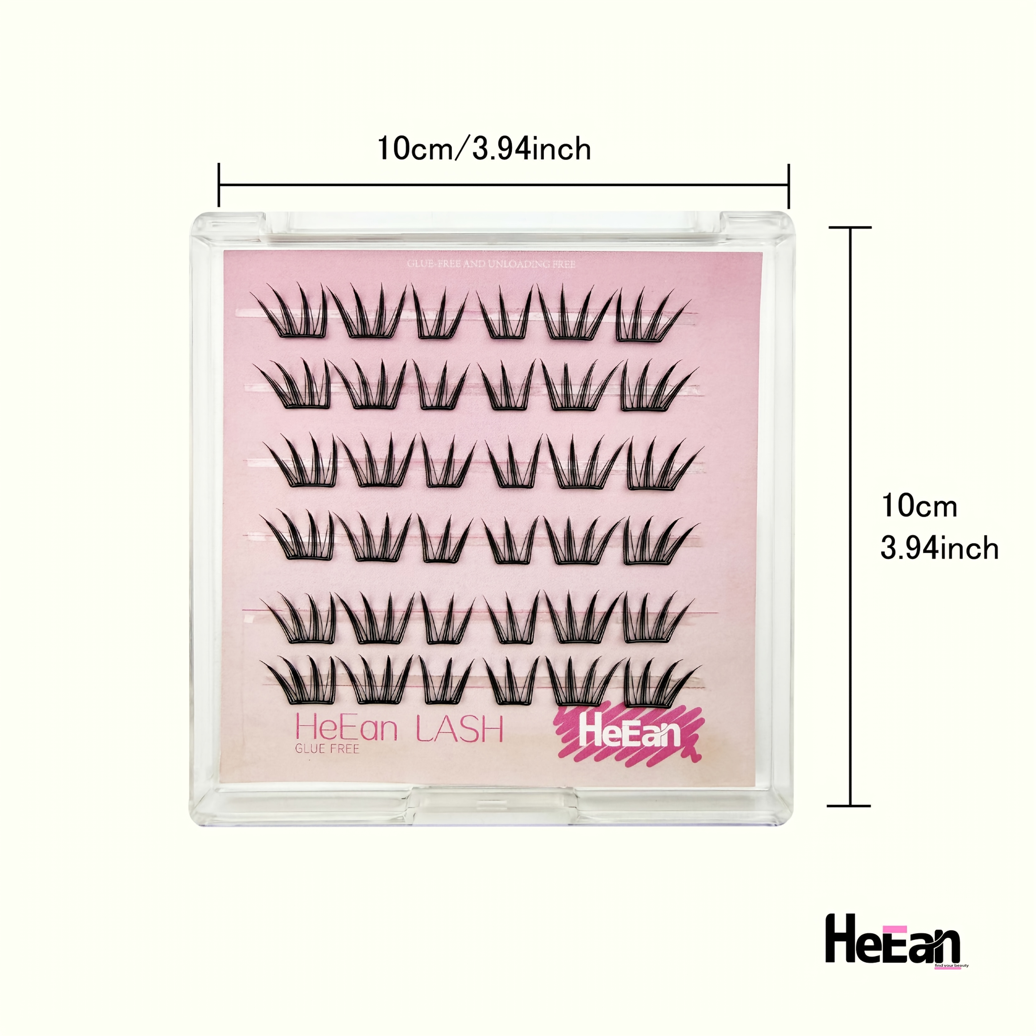 Pre-Glued Thin Black Stem Reusable Lash Clusters, Soft Feather Shoot