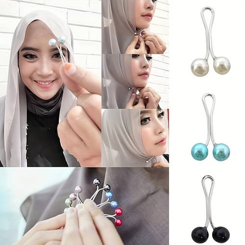 15pcs women s u shaped scarf clips middle eastern hijab fasteners scarf accessory hijab pins elegant scarf clips and fashionable s random