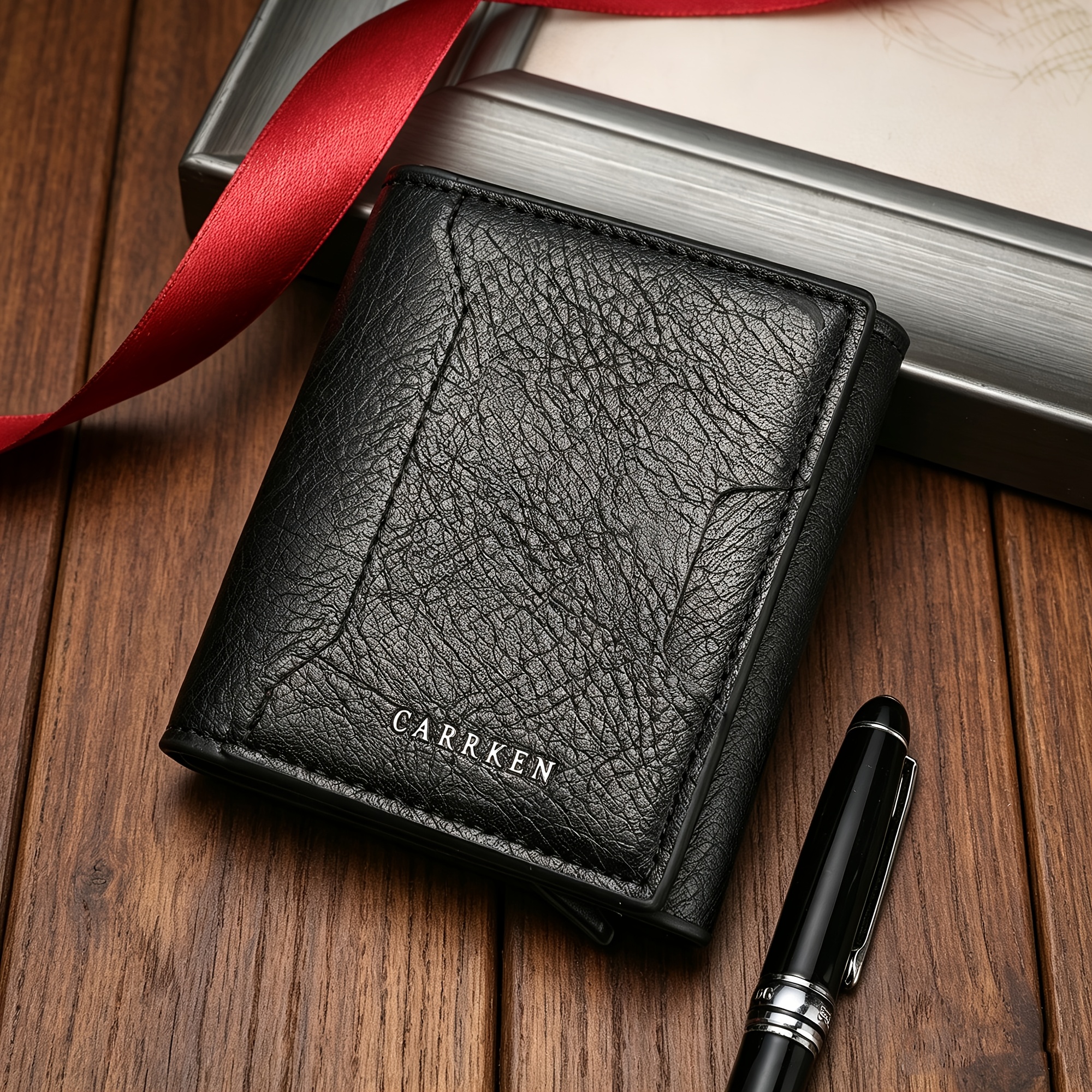 TEMU Carrken 's Vintage Multi-functional Snap Wallet, Versatile Multi-card Holder For Young Students, Gift For Men