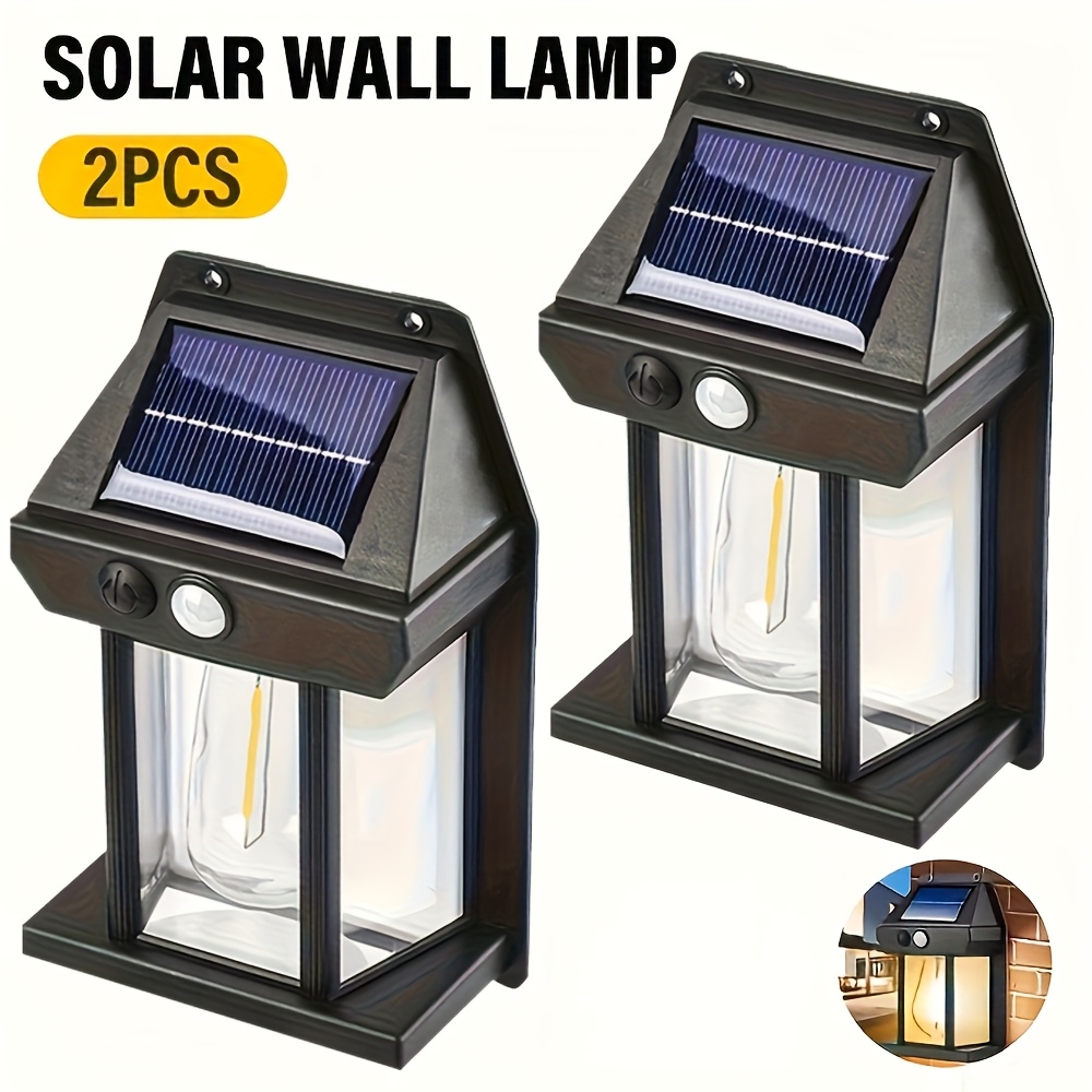 2pcs   lights exterior wall light strip motion sensor outdoor lights light control sensor solar wall lights three   solar lights for patio outdoor exterior porch deck